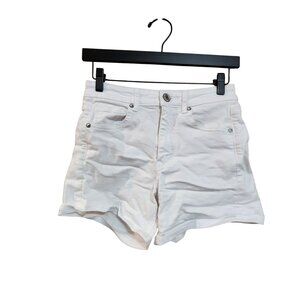 American Eagle Womens Super Stretch Shortie White Denim Shorts Size 6